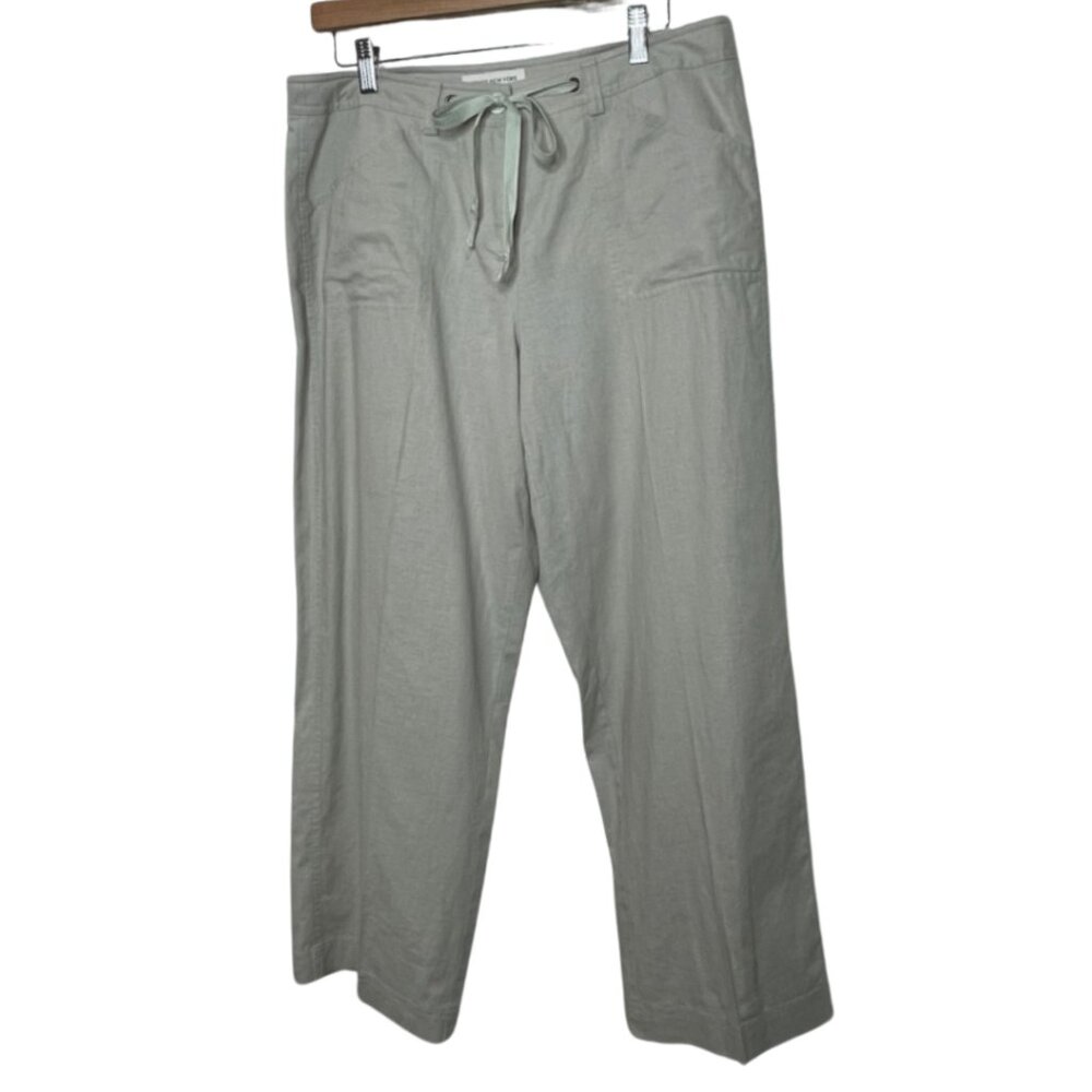 JONES NEW YORK | Linen Blend Lightweight Wide Leg Tan Pants | Size 12 - Picture 4 of 11